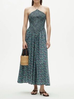NWT J. Crew Smocked halter dress in Liberty fabric